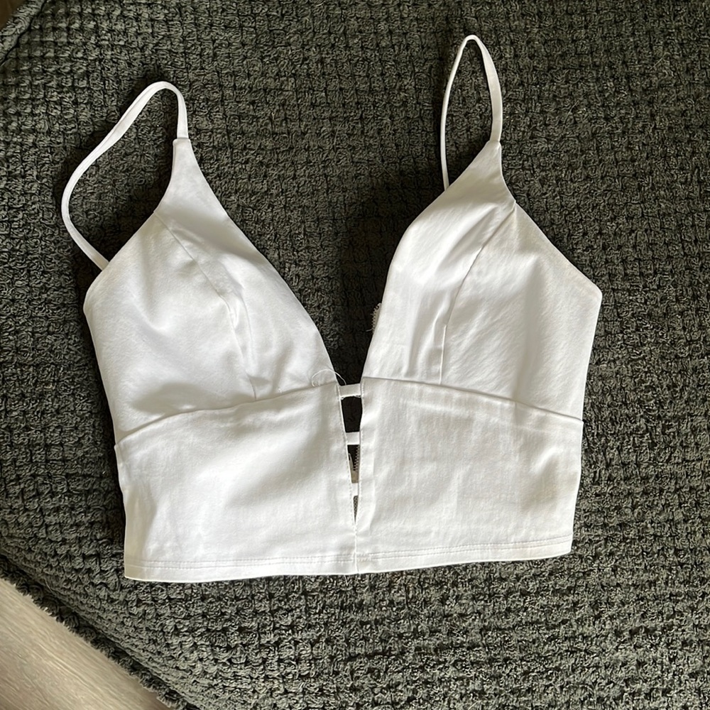 Never worn white crop top